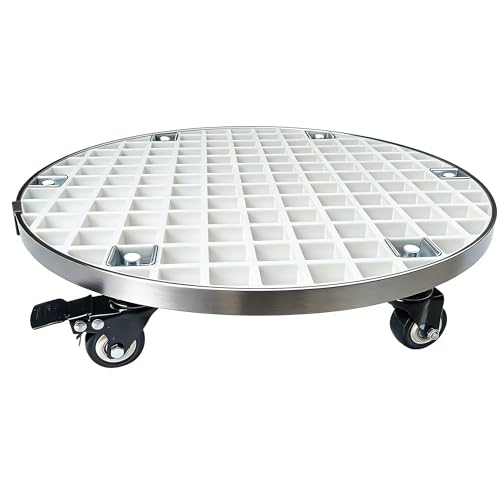 ARTLINE Heavy Duty Rolling Plant Stand with Lock Wheels - 23" Planter Caddy Roller Base for Large Potted Trees up to 800lbs - Indoor Outdoor Plant Dolly for Moving Heavy Items - White by ARTLINE - Used condition - US$62.21