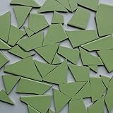MOSALI Fliesenbruch Hellgrün – Frostfest für Mosaikarbeiten, Deko & kreative Projekte – Bunte Fliesen für Mosaik draußen und drinnen – ca. 100×30 cm Verlegefläche Mixe Mosaik [Hellgrün K465, 3,5 kg]