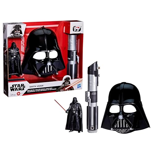 Pack Côté obscur Dark Vador, sabre laser rouge, masque Dark Vador et figurine de 15 cm, accessoire, des 4 ans, Star Wars