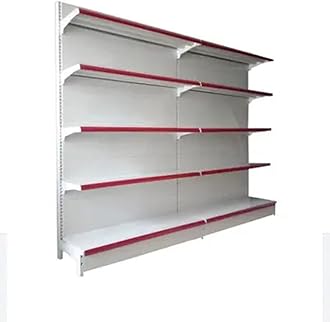 Lukia Slotted Channel Rack Adjustable Iron Rack for Kitchen, Supermarket, Shops and Book Shelf (Wall Rack 6 FEET X 3 FEET) 5 Shelves (Set of 2)