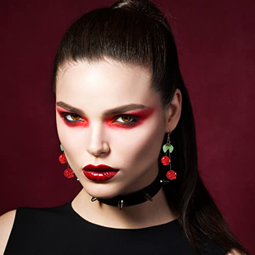 Skull Cherry Earrings/Red Skulls Earrings/Halloween earrings/funky spooky quirky earrings/Nickel Free3