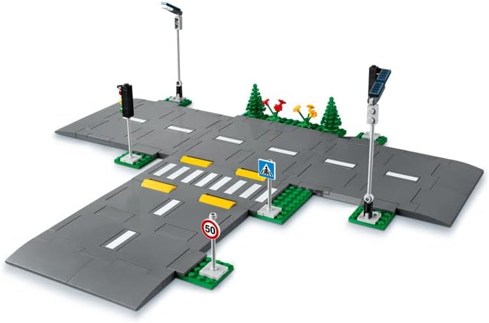 LEGO 60304 City Płyty Drogowe, Kreatywna Zabawka do Budowania, Prezent na Urodziny lub Mikołaja dla Chłopców i Dziewczynek od 5 lat