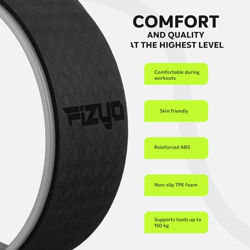 Fizyo Yoga und Pilates Rad Ø32 cm - Profirolle für Rückendehnung, Verbesserung des Gleichgewichtes und der Flexibilität, Rutschhemmende Rolle, Ideal für Asan und Wirbelsäulentherapie
