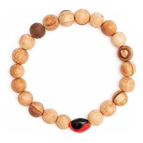 Luna Sundara Palo Santo and Huayruro Charm Bracelet Handmade in Peru Highly Aromatic and Spiritually Cleansing (Palo Santo & Huayruro Small) Cover