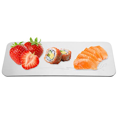 Plato rectangular pequeño de sushi en acero inoxidable 304 miniatura 5