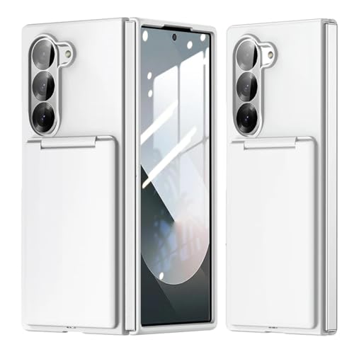 Évitez les bris sur votre Samsung Z Fold 6 avec l'étui portefeuille rigide blanc