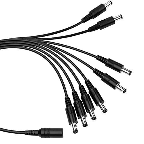 Anlink 2Pack Dc 1 Female To 8 Male 5.5Mm*2.1Mm Output Power Splitter Cable, 1 To 8 Way Y Splitter Adapter Wire For Cctv Security Cameras, Router, Led Light Strip And More (2 Pack,8 Way) #TOP7