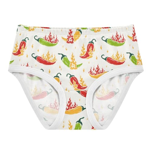 Girls' Underwear Peppers Flames Cotton Stretch Comfort Toddler Panties