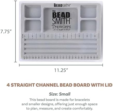 The Beadsmith Mini Bead Board, Grey Flocked - 2