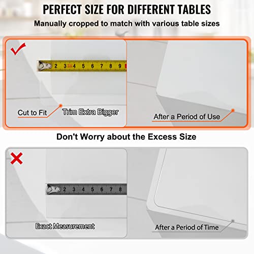 VEVOR Plastic Table Cover, 42 inchx96 inchx0.08 inch, Transparent PVC ...