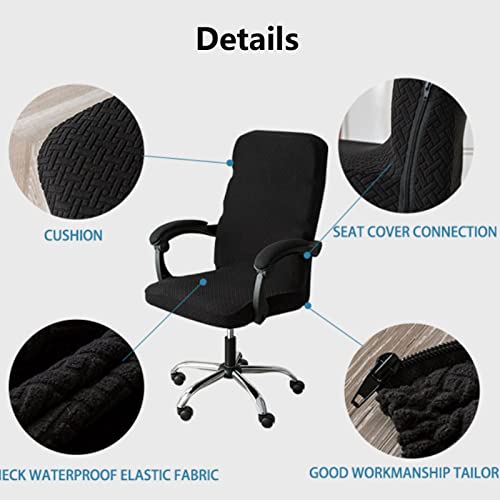 Housse de chaise bureau extensible zip pour masquer usure siège