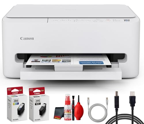 Image of Canon PIXMA TS6520 MFP Inkjet Printer for Home Office, Schoolwork, Documents, Labels, Photos, Crafts and Wireless Printing from Devices (7179C002) + Printer Cable + Cleaning Kit (6pc Bundle)