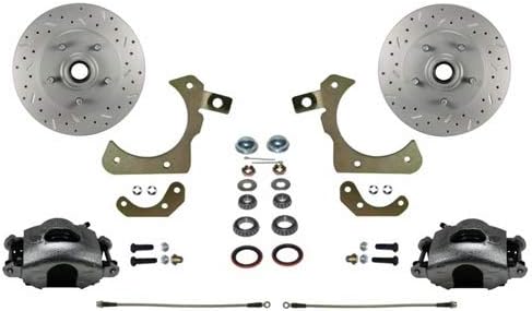 LEED BRAKES Spindle Mount Kit With Maxgrip Cross Drilled and Slotted Rotors