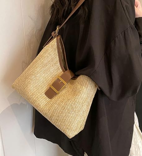 Straw Shoulder Bag Straw Beach Bags For Women Tote Bag For Travel Rattan Purses Summer Casual Handwoven Travel Handbags 20254