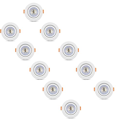 KIT 10 SPOT LED ELGIN LUMINÁRIA MR16 5W 6,500K DIRECIONÁVEL REDONDO Cor: Branco Bivolt