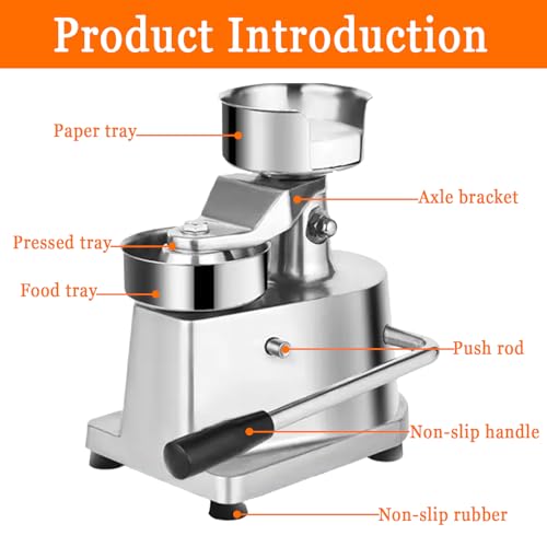 Machine à burger professionnelle 10 cm avec lot de 500 papiers