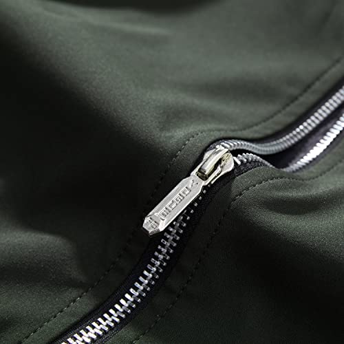 URBANFIND Men's Slim Fit Lightweight Sportswear Jacket Casual Bomber Jacket US L Army Green