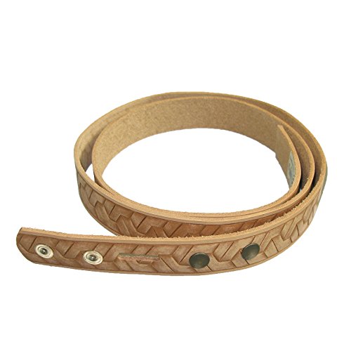 Zelikovitz Embossed Geometirc Weave Belt Blank Vegetable Tanned Cowhide (1-1/4")3