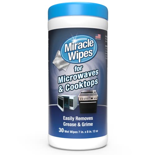 MiracleWipes for Microwaves and Cooktops, Easily Removes Food and Grime Buildup,...