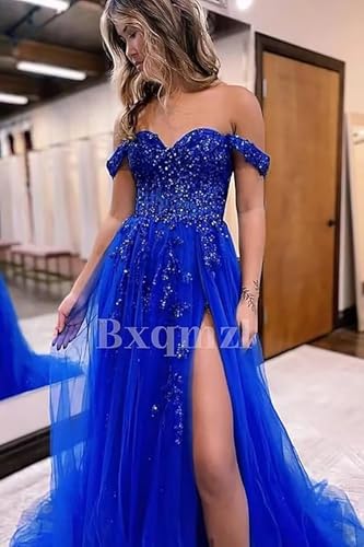 Women's Tulle Prom Dresses Lace Appliques Long Ball Gowns Strapless High Split Evening Dresses 20252