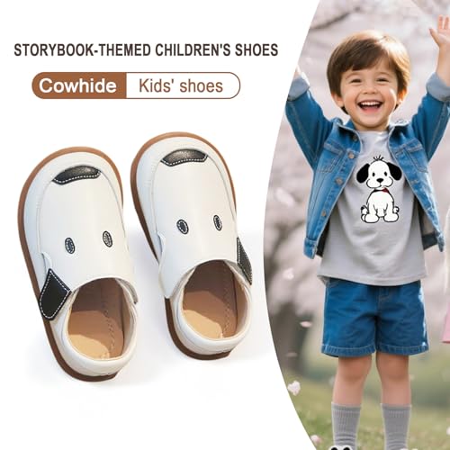 Toddler Boys Girls Dress Shoes, Cute Kids Leather Oxford Shoes Loafers Flats with Puppy Pattern2