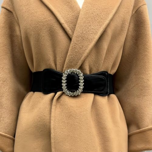 Stylish Sequins Wide Belt Durability Leather Waist Belt Street Styles Waistband for Special Occasion3