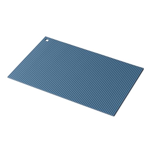 Zeal Large Silicone Trivet Mat Kitchen Worktop Protector for Hot Pots and Pans (36 x 24 cm) - Heat Resistant Mat, Non-Slip Rectangle Trivet (Provence Blue)