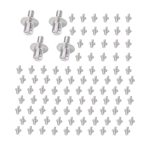 100 Pcs Hammer Drive Rivets, Aluminum Core Rivets with Round Head, for Household, Mechanical Equipment, Electronic Equipment