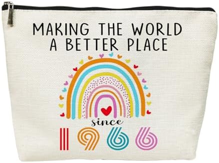 SIUNY 60th Birthday Gifts for Women Her Cosmetic Bags, Happy 60th Birthday Decorations for Wife, Mom, Grandma, Friend, 1966 60 Year Old Gift Ideas Makeup Bag (1966)