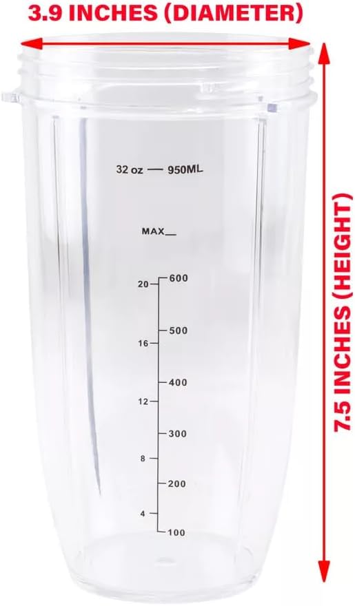 2 Pack 32 oz Cup Compatible with Fits For NutriBullet 600W 900W NB-101B NB-101S