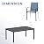 VICLLAX 7 Pieces Patio Dining Set, Patio Furniture Set of 6 Patio Stackable Dining Chairs and Outdoor Rectangular Metal Table with Umbrella Hole, Blue Chairs and Black Table