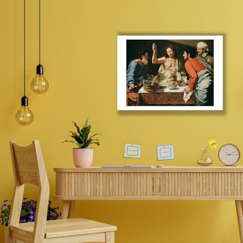 Impression d'art mate Souper à Emmaüs par Bartolomeo Cavarozzi format medium