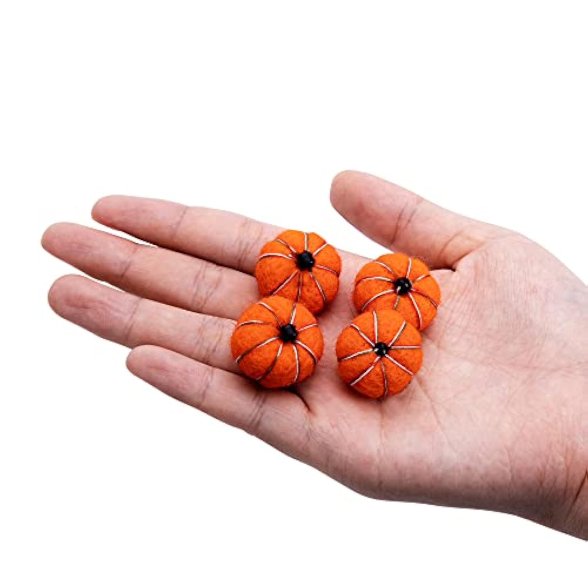 36 PCS Mini Handmade Wool Felt Pumpkins for Crafts