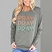 SFHFY Christian Sweatshirt Pray On It Over It Through It Sweatshirt Religious Faith Pullover Bible Verse Shirt Top Grey