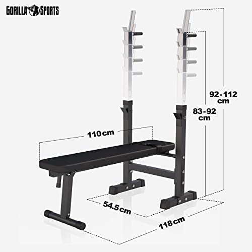 Gorilla Sports GS006 Banc de musculation avec support de...