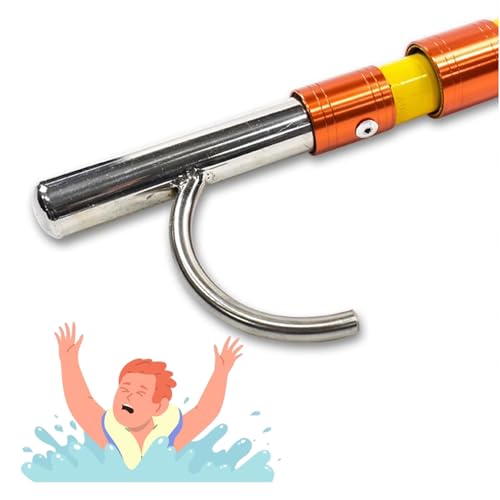 Oracra Pool Safety Hook Pool Pole Hooks Stainless Steel, Lifeguard Water Rescue Pole for Help Struggling, Drowning Swimmers, Special Life Preserving Saving Equipment(500cm(16.4ft))