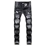 DISEÑO: El diseño desgastado y los detalles rotos en la parte delantera le dan a estos jeans una apariencia fresca y elegante. Con un look robusto pero moderno, son perfectos para destacar y estar a la moda.