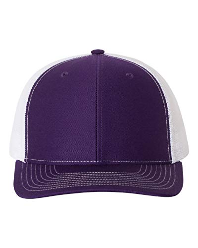 Image of Richardson Snapback Trucker Cap Adjustable Purple /White