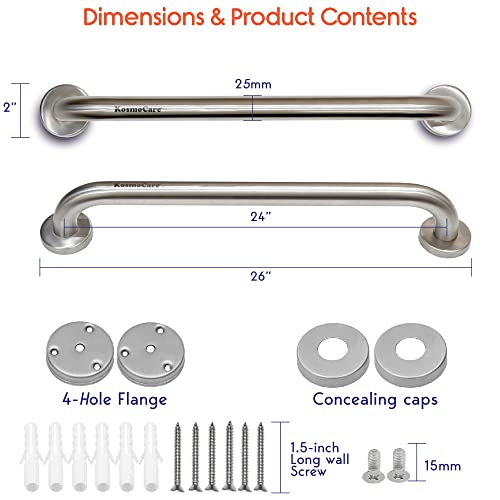 24" Stainless Steel Toilet Grab Bar