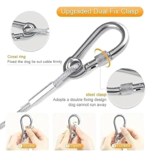 Image of 10 Meter Stainless Steel Clothesline Rope with Carabiner Hooks | Heavy-Duty Rust-Resistant Cloth Drying Wire | Strong Hanging Dori for Balcony, Bathroom, Terrace, Indoor & Outdoor Use