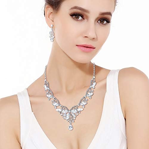 Set Gioielli Ever Faith Sposa - Collana E Orecchini Cristallo A Goccia Floreale