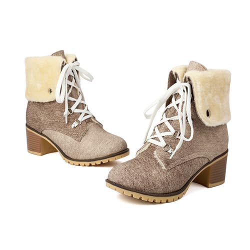 Bottines en denim de qualité supérieure à lacets mode avec talons hauts élégants