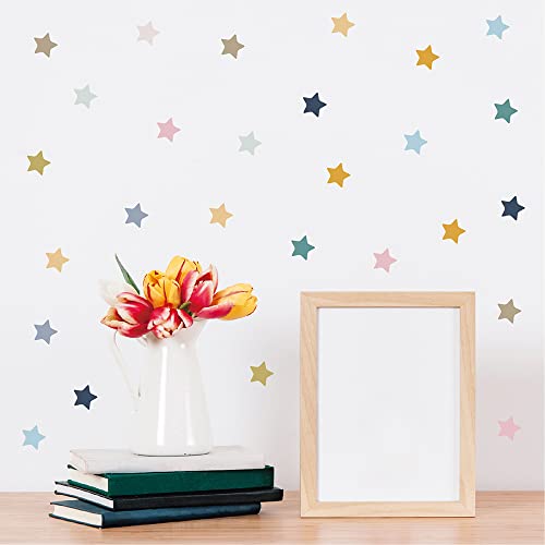 300 PCS Boho Star Wall Decals – 10 Sheets Waterproof Peel & Stick Vinyl Star Stickers, 1.6 Inch Neutral Aesthetic Wall Decor for Nursery, Kids Room,...
