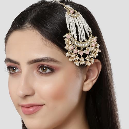 Image of Karatcart Gold Plated Handcrafted Kundan Passa for Women