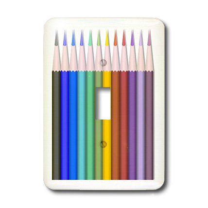 Interruptor de palanca individual estilo lápices de colores placa decorativa de pared 3dRose