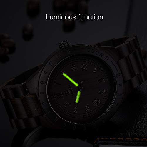 RORIOS Heren Horloges Houten Super Licht Quartz Natuurlijk Houten Horloge Horloges Mode Mannen Houten Horloge - Afbeelding 6