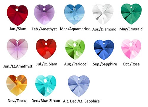 Personalized Heart Shaped Birthstone Necklace, Choice of Length Charm and Birth Month, Sterling Silver Initial Charm Necklace for Girls, Birthday Gift Jewelry for Girls and Women4