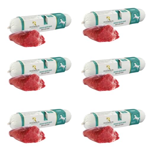 6 x Wołowina ze spiruliną | podwójne rolki (2x400g) wysokokaloryczna karma dla psów detoks organizmu