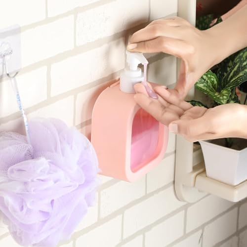 Image of HomeWiz Soap Dispenser 300ml Each | Pack of 2 | Handwash Dispenser Bottle for Kitchen & Bathroom | Soap Dispenser for Wash Basin | Refillable, Clear Body, Rust-Free Pump, for Handwash & Dishwash|Pink