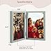 Space Art Deco Double 4x6 Picture Frame, 2 4x6 Folding Photo Frame, Standing Vertically on Desktop or Tabletop, Home Decorative Christmas Holiday Gift, Gray